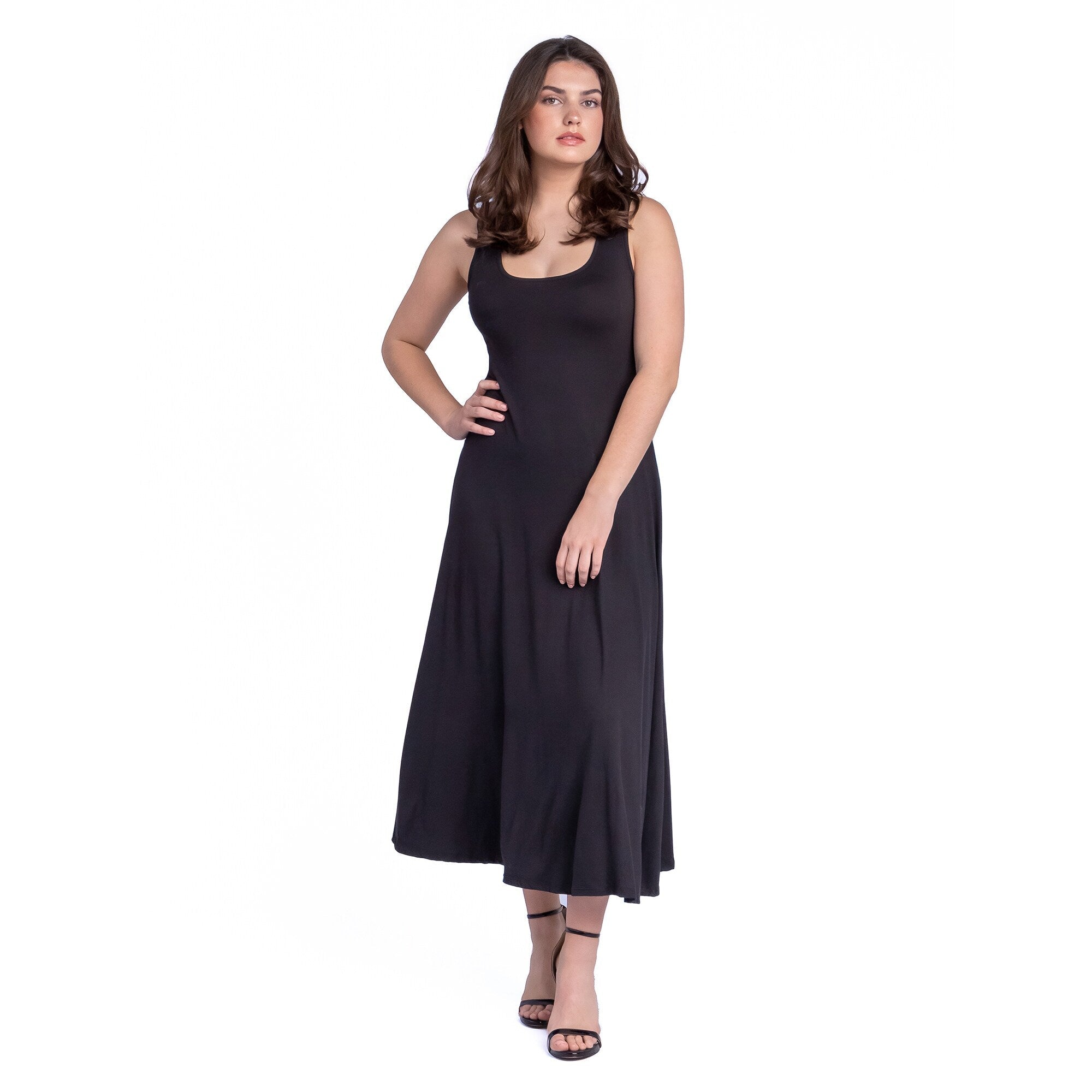 24seven-Comfort-Apparel-Slim-Fit-A-Line-Sleeveless-Maxi-Dress