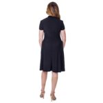 24seven-Comfort-Apparel-Womens-Short-Sleeve-Knee-Length-V-Neck-Rouched-Wrap-Dress