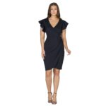 24seven-Comfort-Apparel-Womens-V-Neck-Ruffle-Sleeve-Knee-Length-Dress