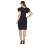 24seven-Comfort-Apparel-Womens-V-Neck-Ruffle-Sleeve-Knee-Length-Dress