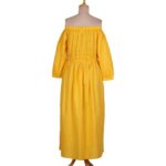 NOVICA-Cotton-off-shoulder-maxi-dress-Marigold-Muse